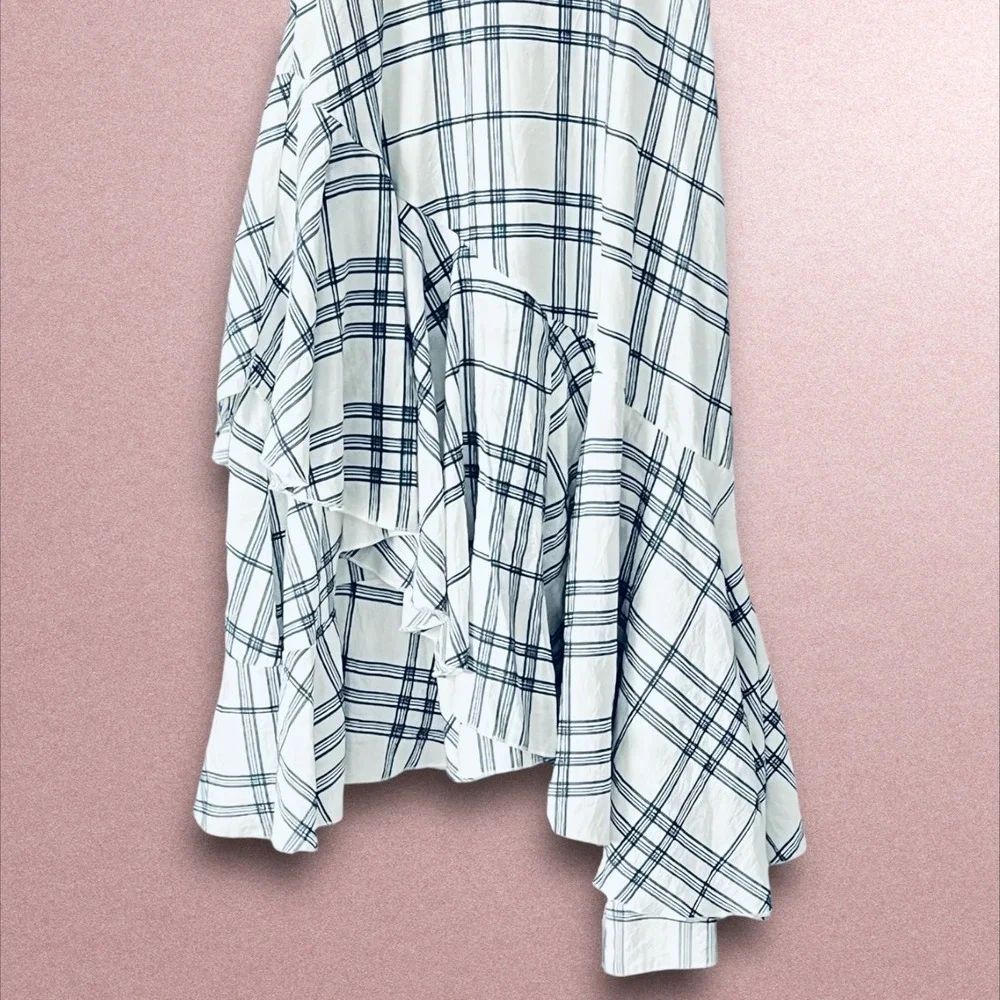 Mia Joy Girls Size 10 Plaid Maxi Dress Lace Cottagecore High‎ Neck Ruffle